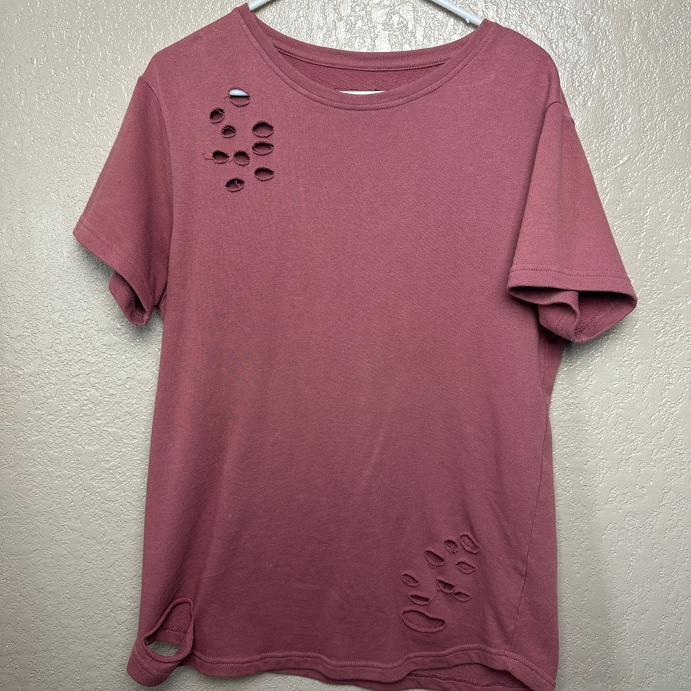 ALPHALETE Distressed Red T-Shirt